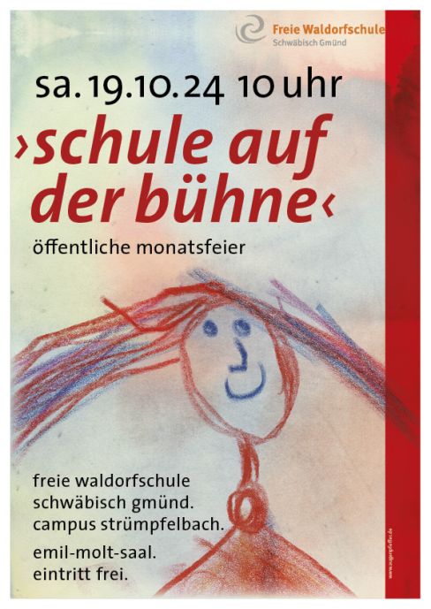Plakat Schule auf der Bühne