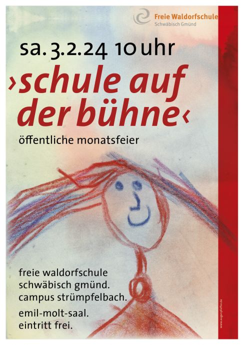 Plakat Schule auf der Bühne